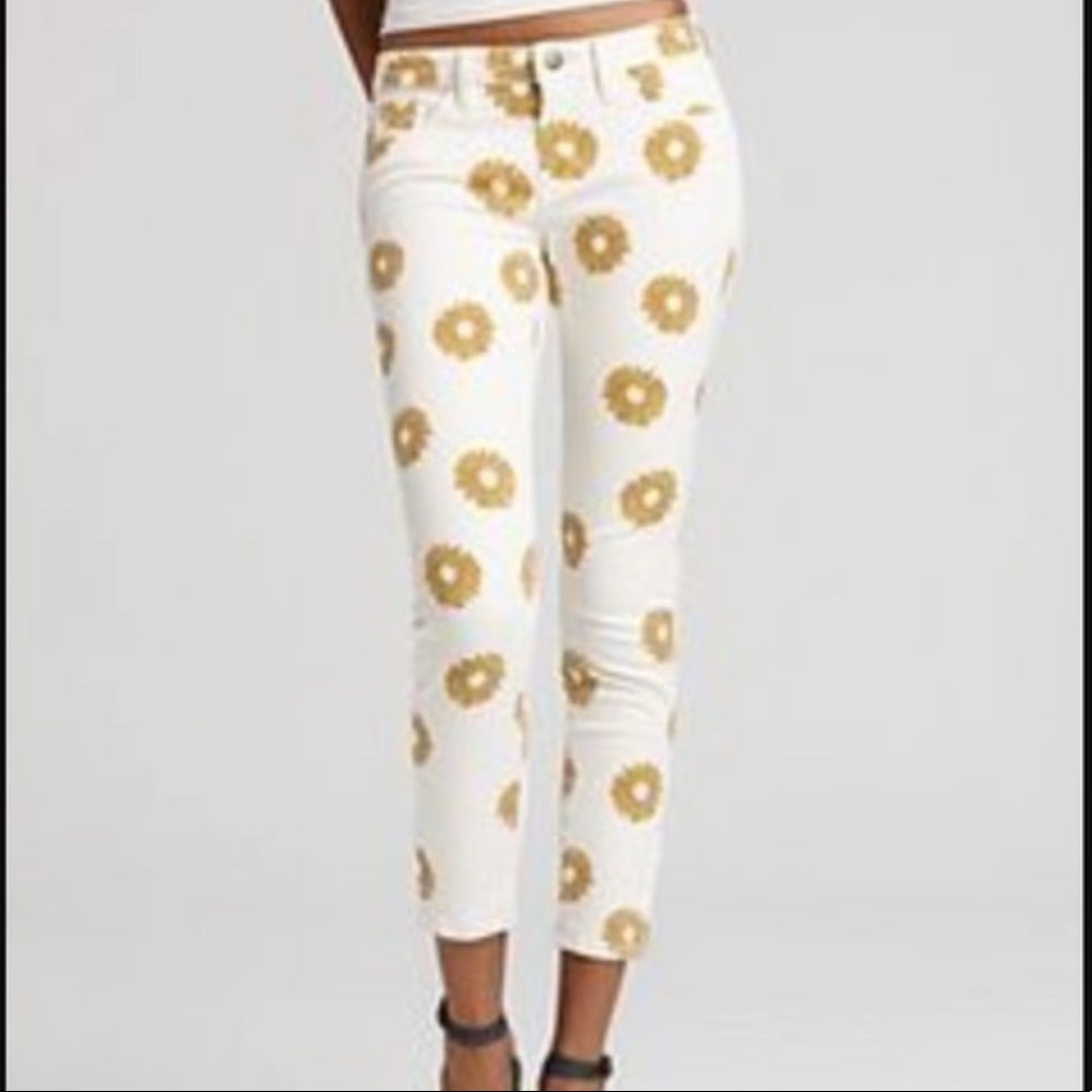 Guess low rise sunflower jeans